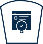Verified certificate symbol in dark design